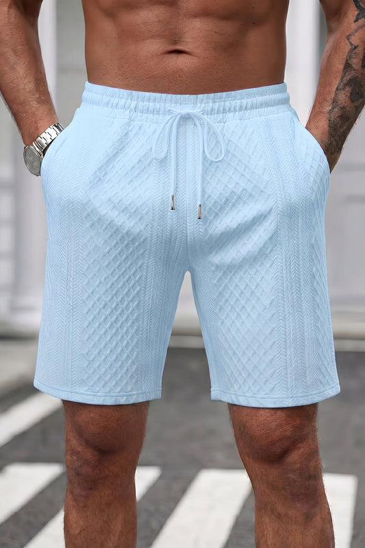 Cabo Snake Textured Shorts - Aqua-Blue