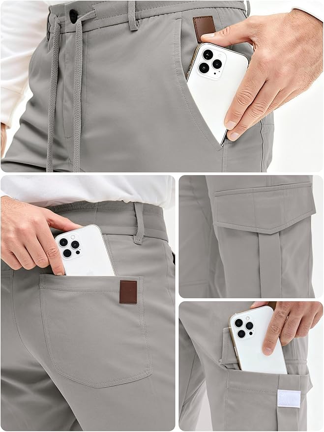 Cargo Woven stretch SpandexDry Pants Trouser - Silver