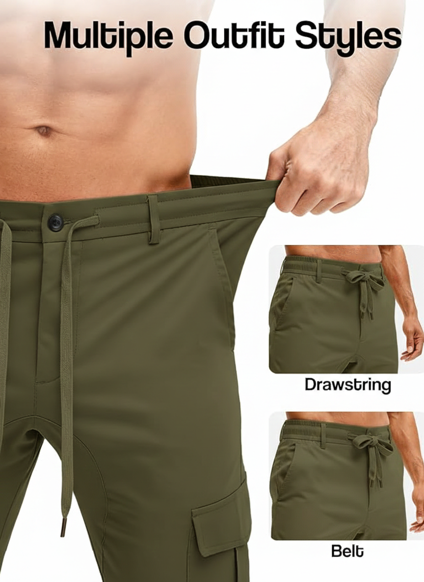 Cargo Woven stretch SpandexDry Pants Trouser - Olive