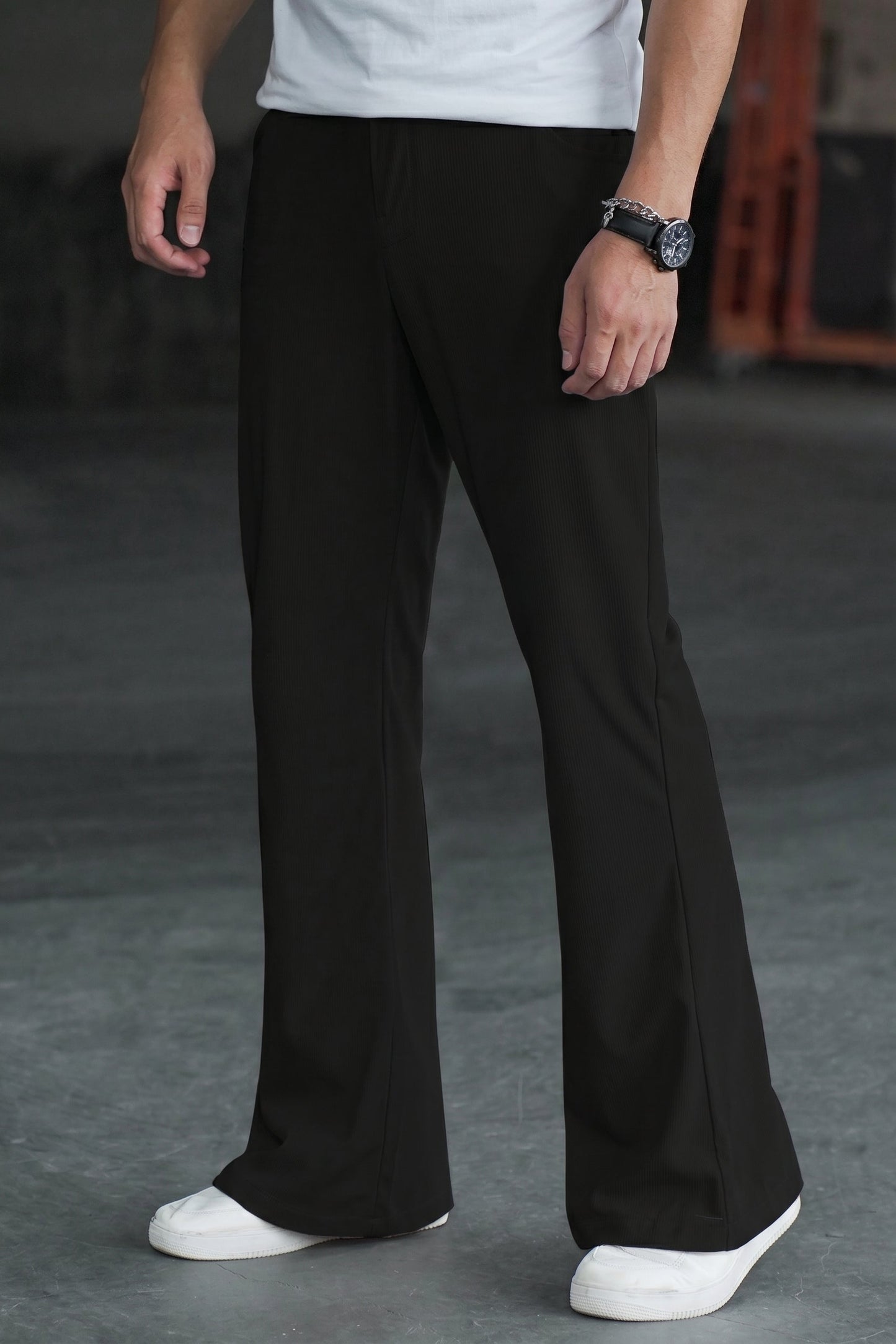 Wide Leg BellBottom Pants - Black