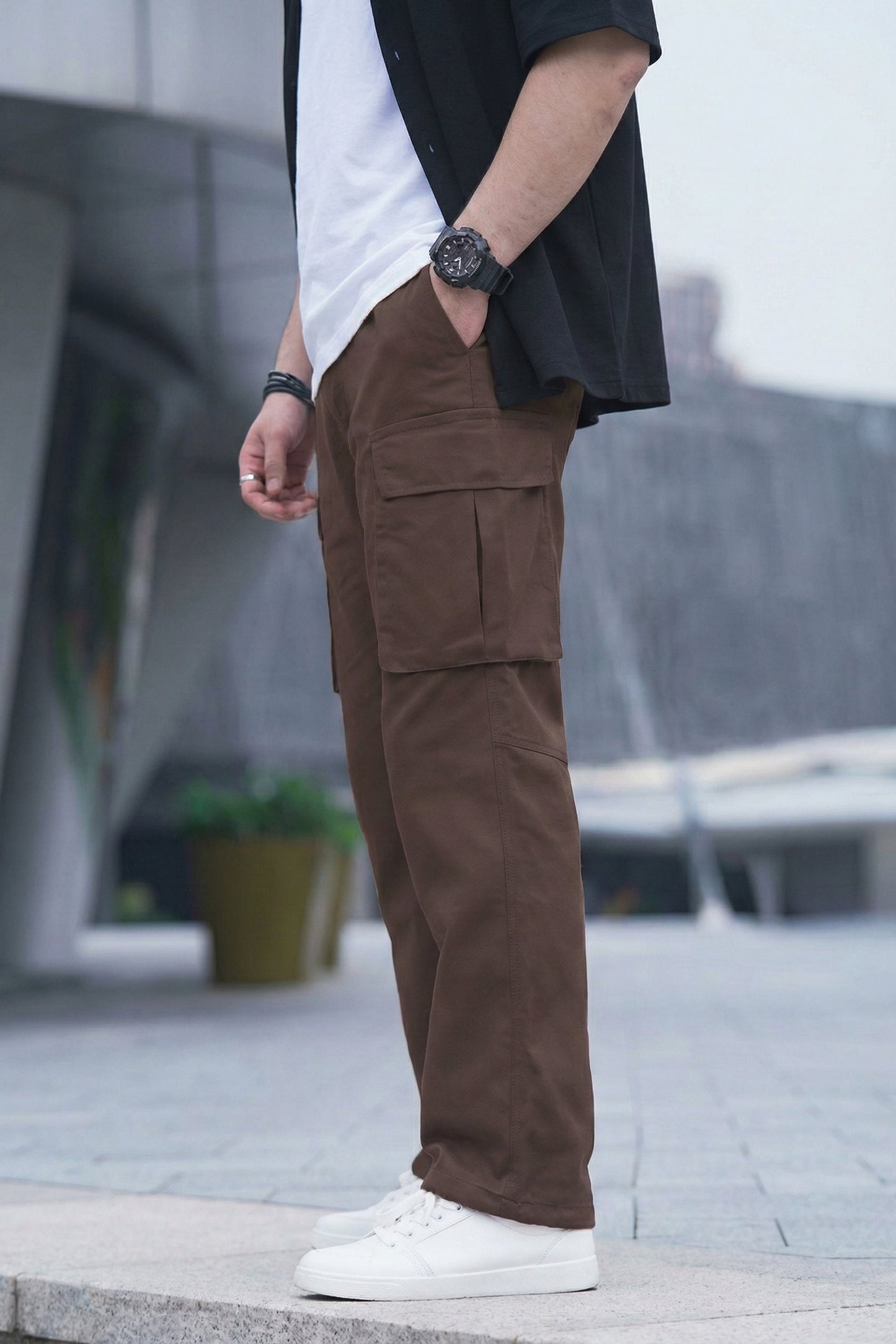 LooseFit Cargo SpandexDry Woven Trouser - Chocolate