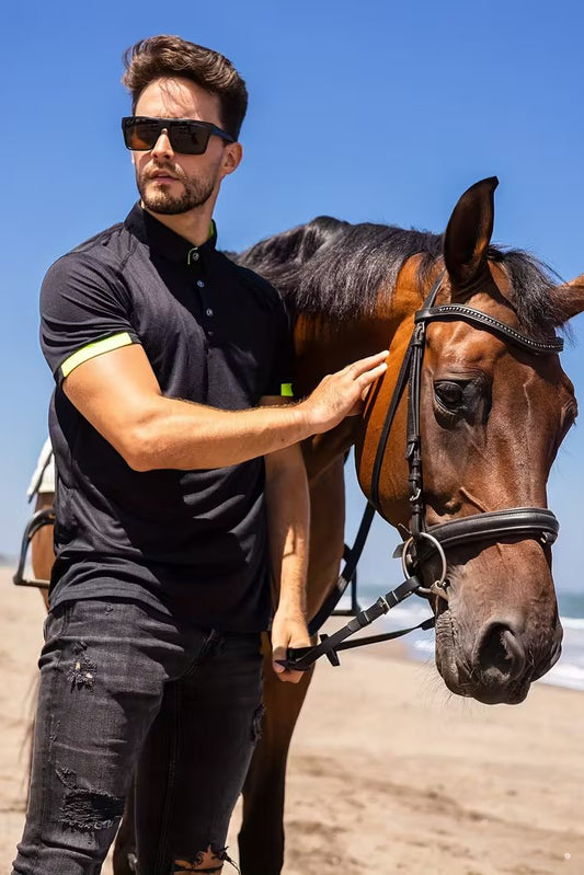 Tennis Spandexdry Polo - Black
