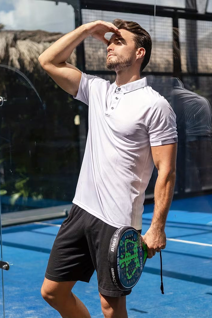 Tennis Box Spandexdry Polo - White