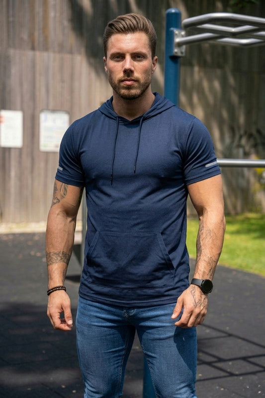 Viper Hooded T-shirt Spandexdry - Navy