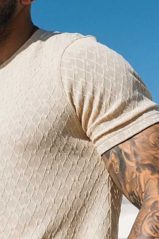 Cabo Textured T-Shirts - Cream