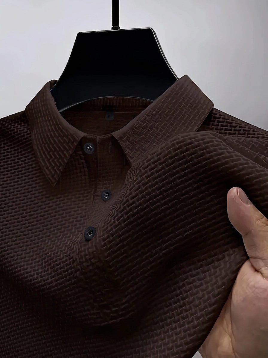 Bubble Texture Polo - Chocolate