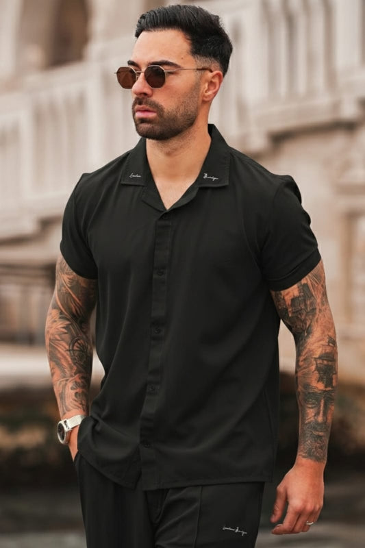 Cabo Signature Spandex Poly Shirt - Black