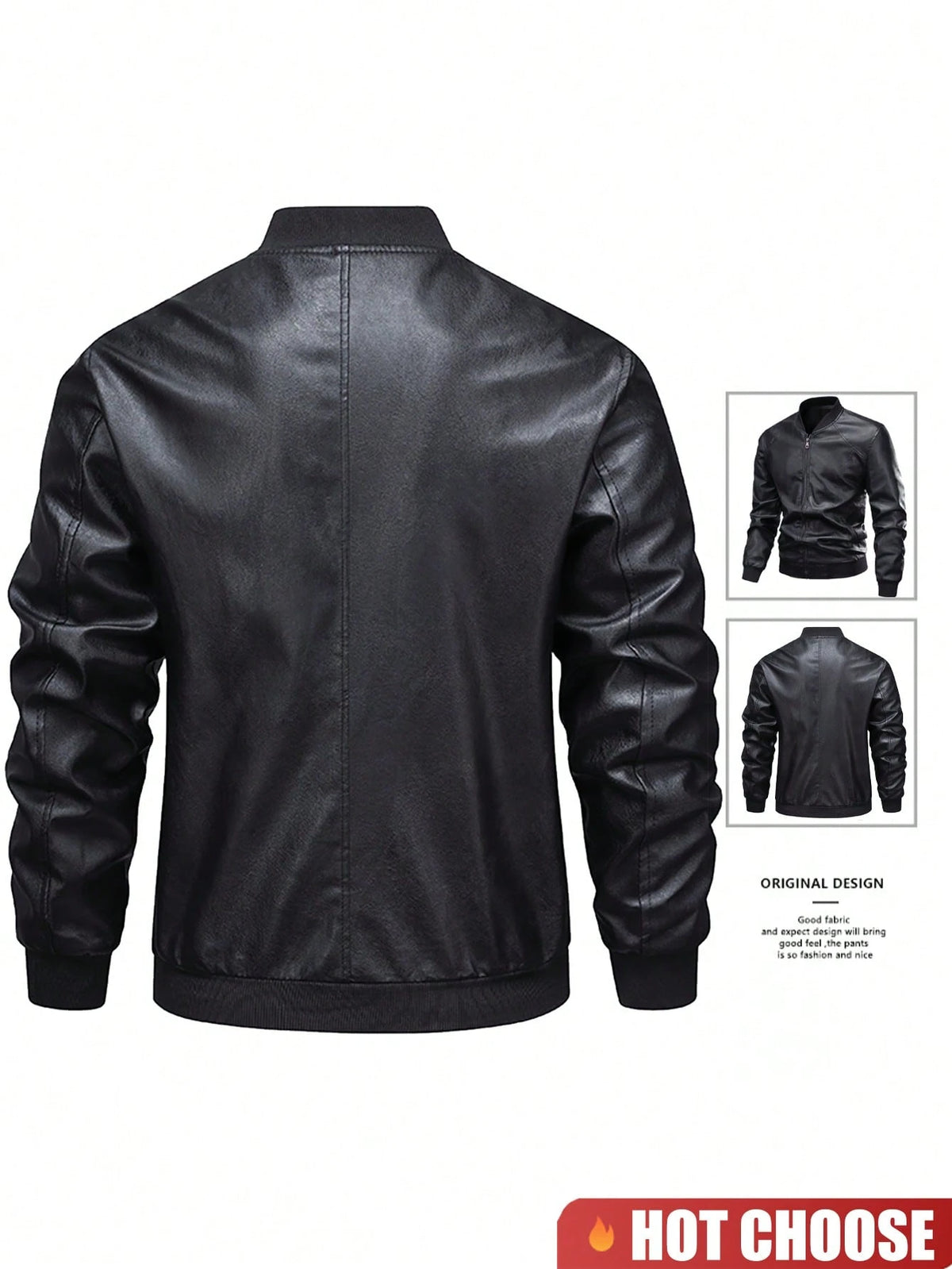 Black cuff and baseball leather jacket