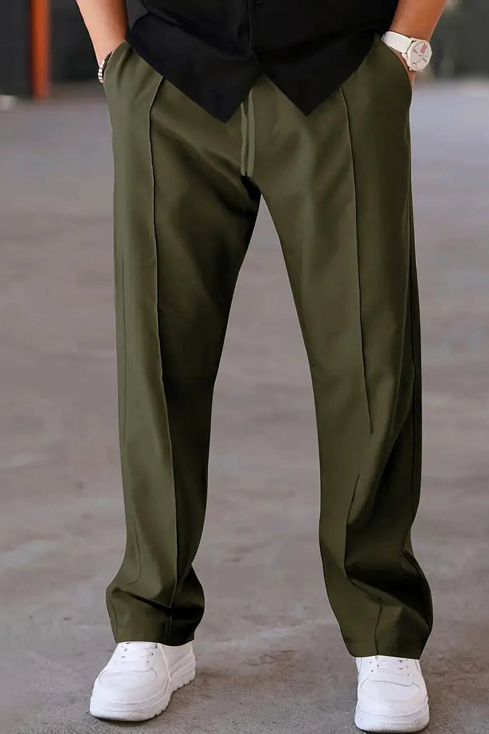 Casual Straight SpandexDry Pants - Olive