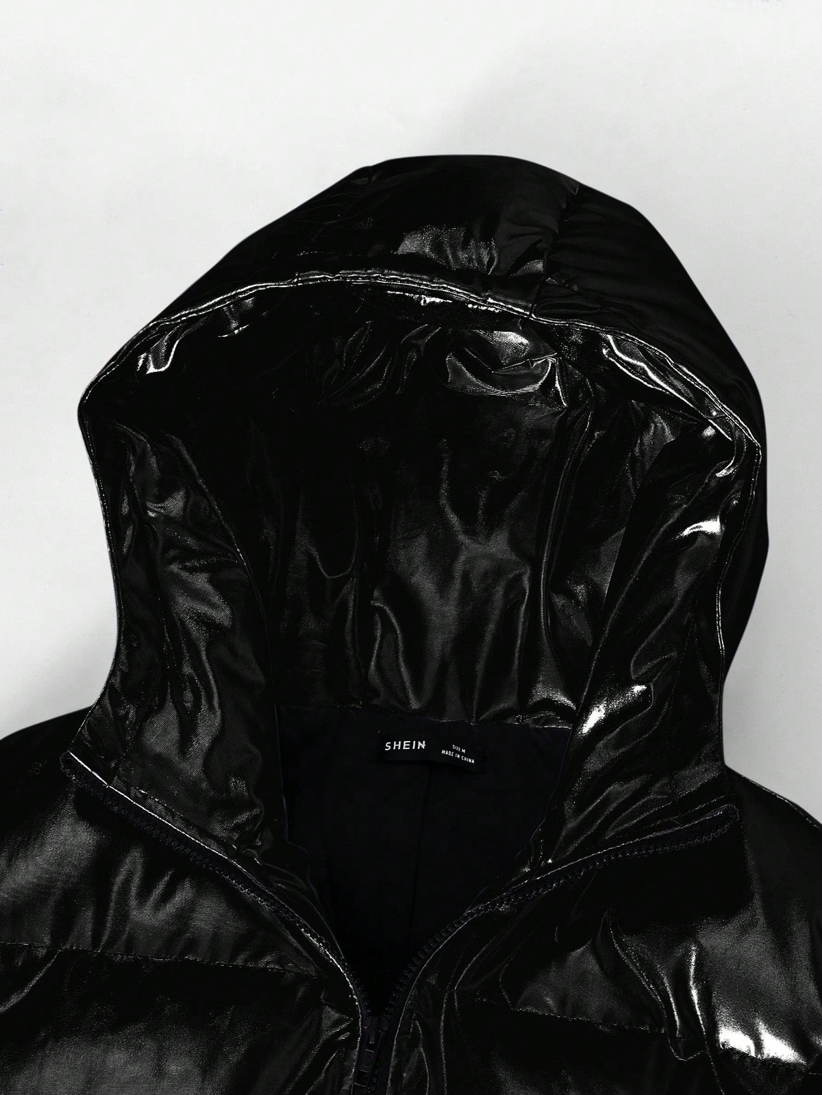 JS-25 Black shine bubble full padded jacket