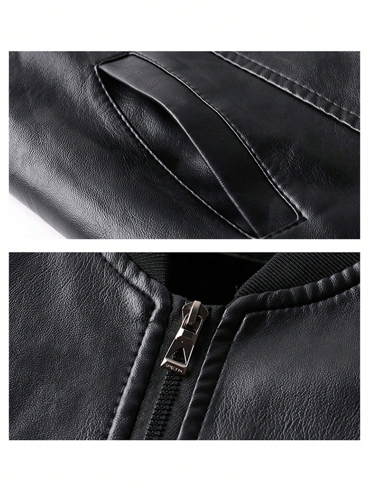 Black cuff and baseball leather jacket