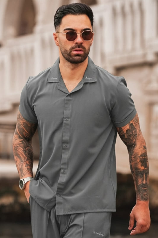 Cabo Signature Spandex Poly Shirt - Grey
