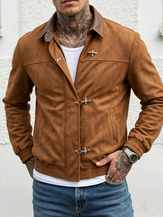 Suede Leather Jacket - Camel