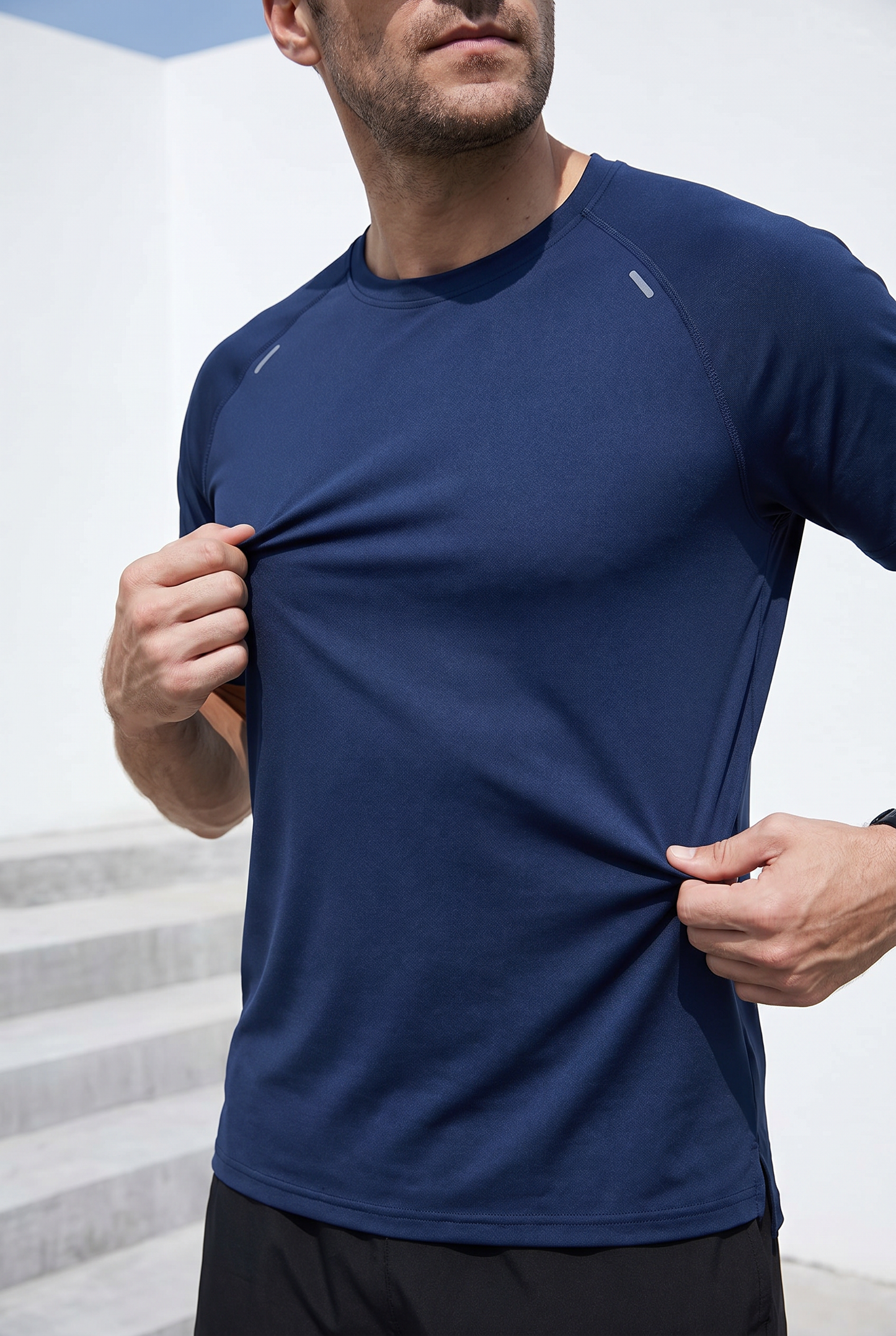 Minimal Spandexdry T-Shirts - Navy