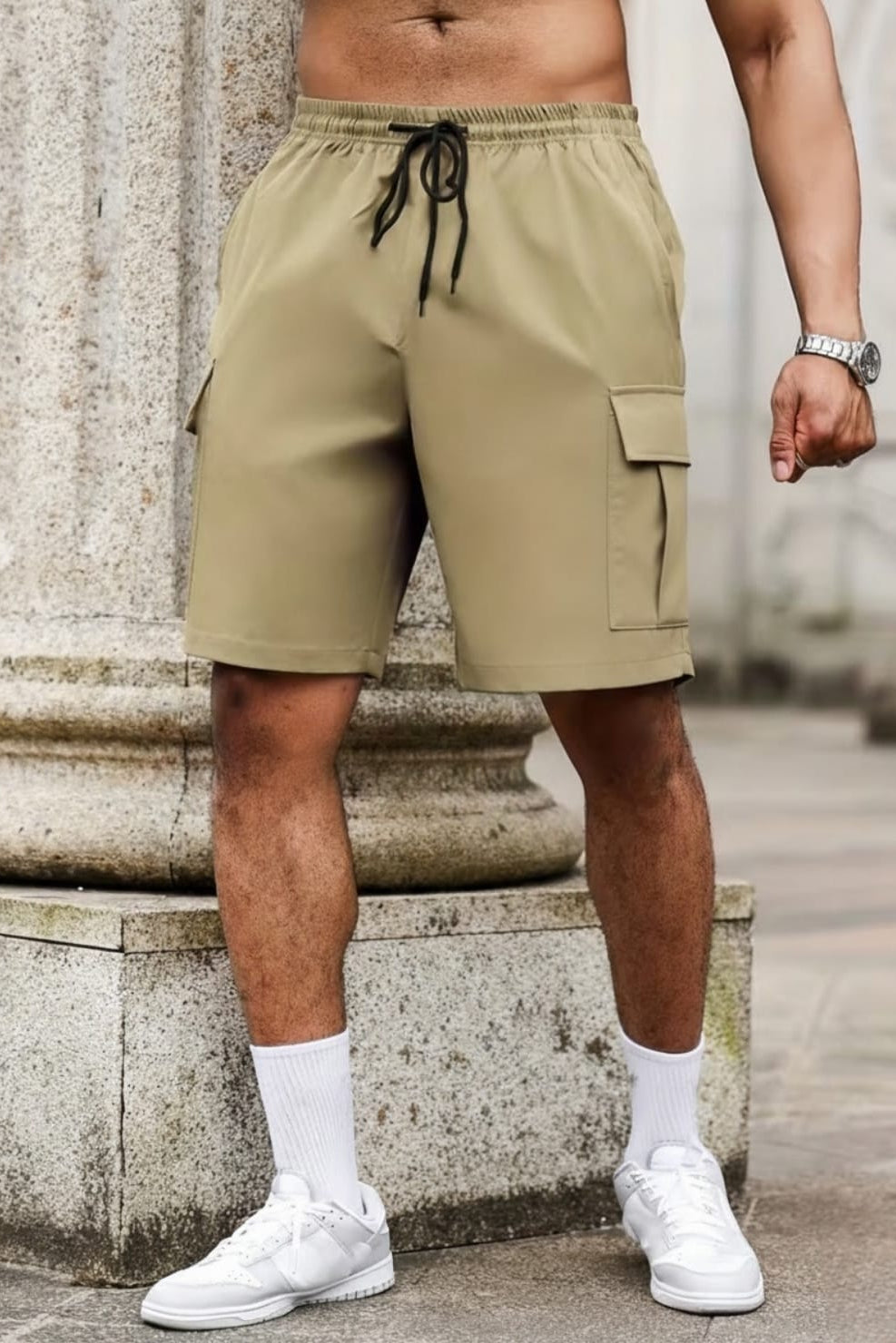 Cargo Twill Shorts - Khaki