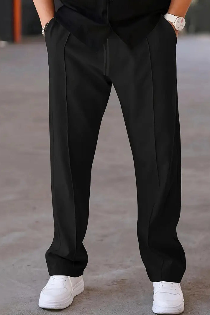 Casual Straight SpandexDry PK Pant Trouser - Black