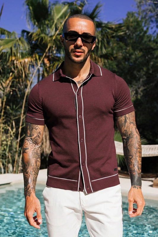 Cedro Cotton Polo Shirt Wine