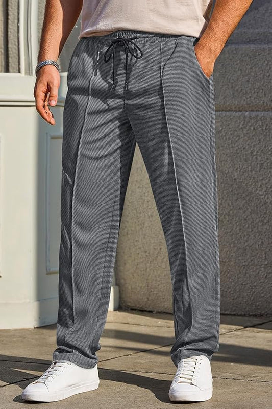 Waffle Pant Trouser-Charcoal