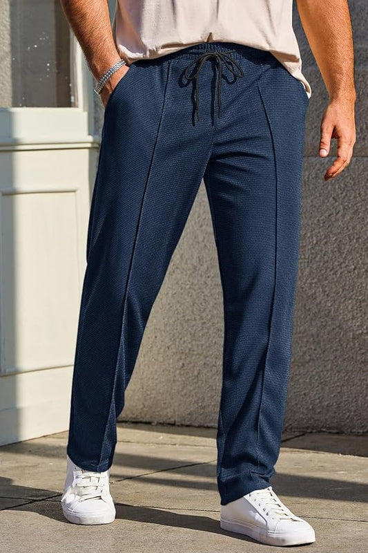 Waffle Pant Trouser-Navy