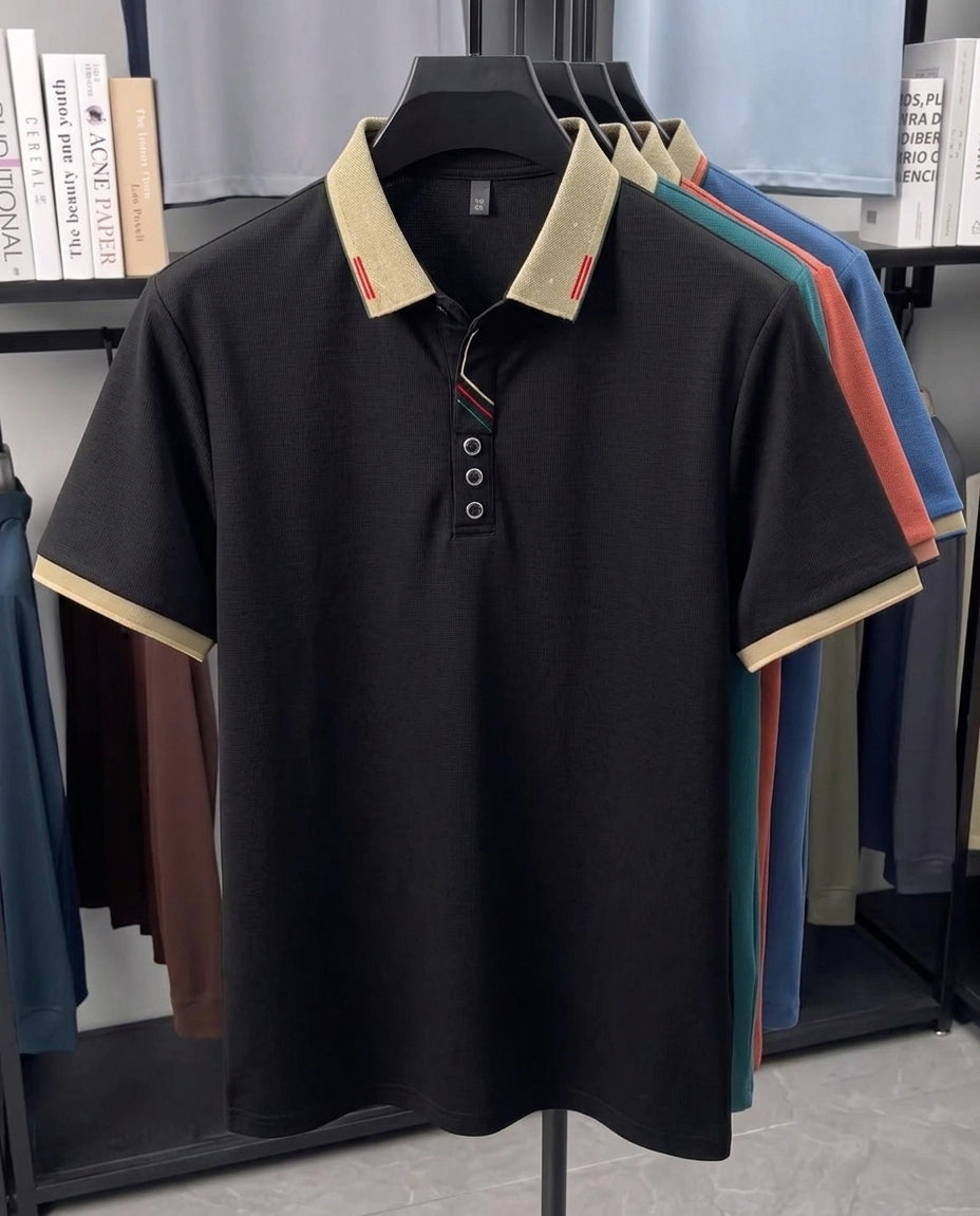 Paris Cotton Polo - Black