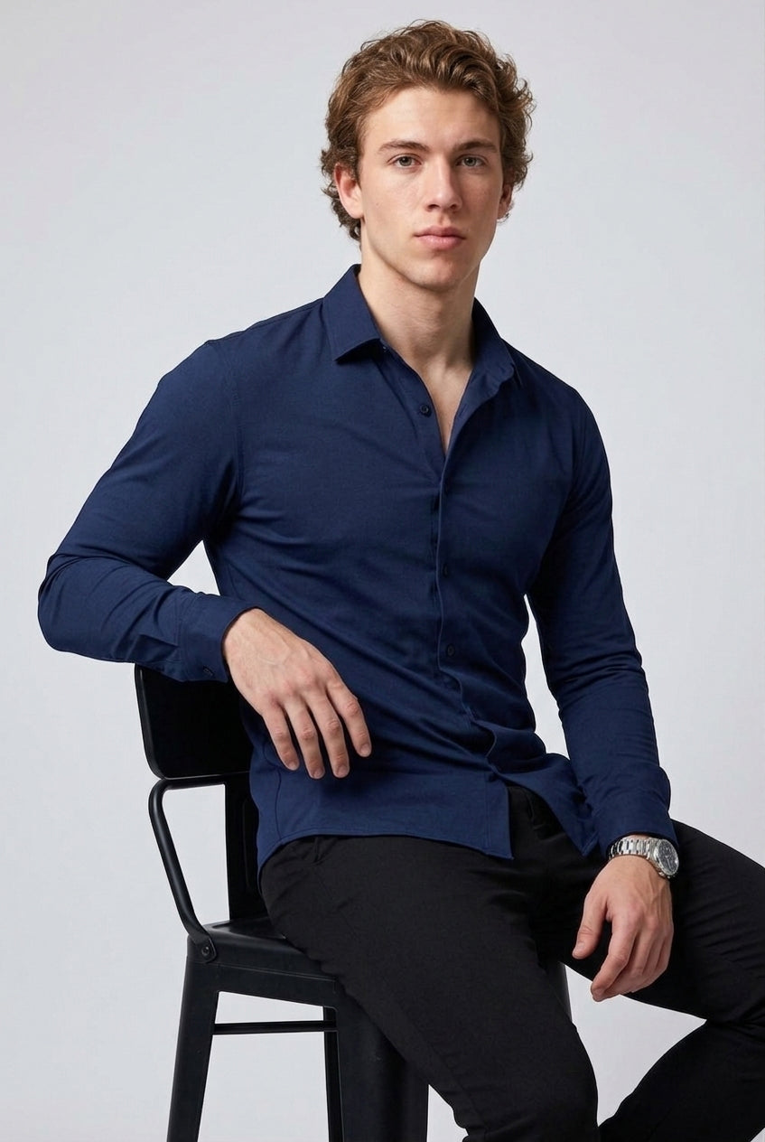 Prime Spandex Dress Shirt - Navy