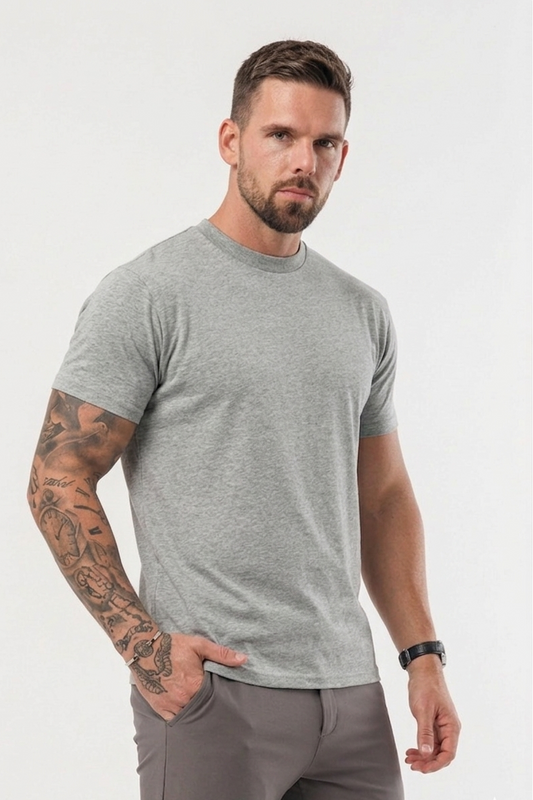 Essential Cotton T-Shirt - Heather grey