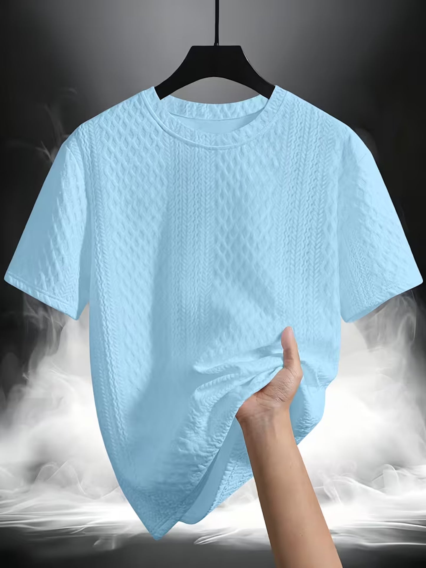 Cabo Snake Textured Tee - Aqua-Blue