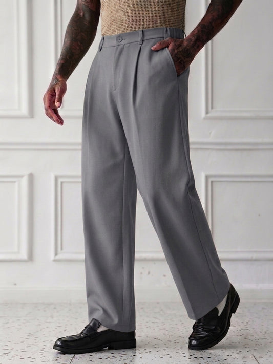Korean Pants WideLeg SpandexDry - Charcoal