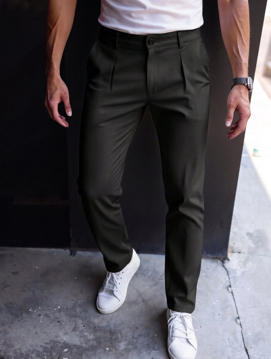 Travel Spandexdry Pleated Pants - Black