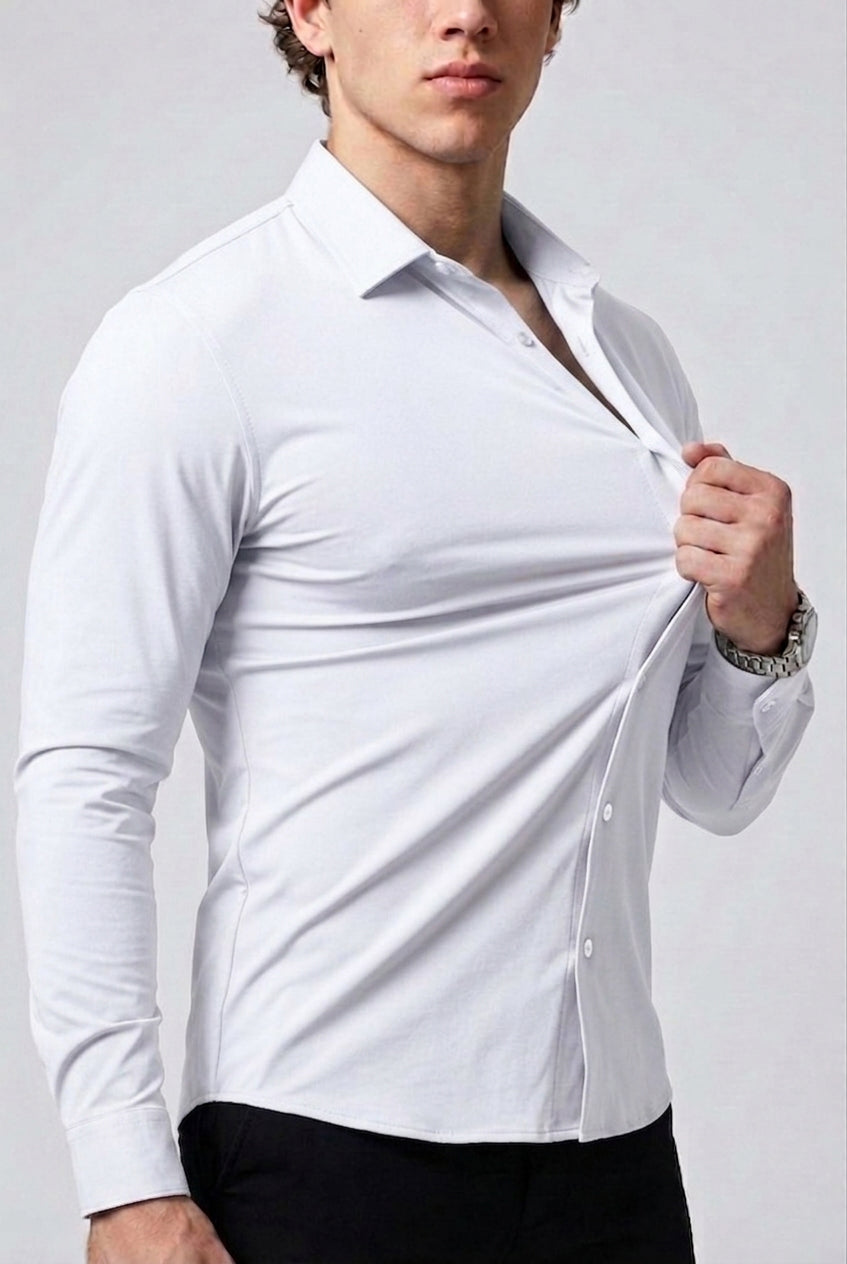 Prime Spandex Dress Shirt - Egg White