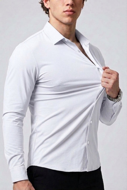 Prime Spandex Dress Shirt - Egg White