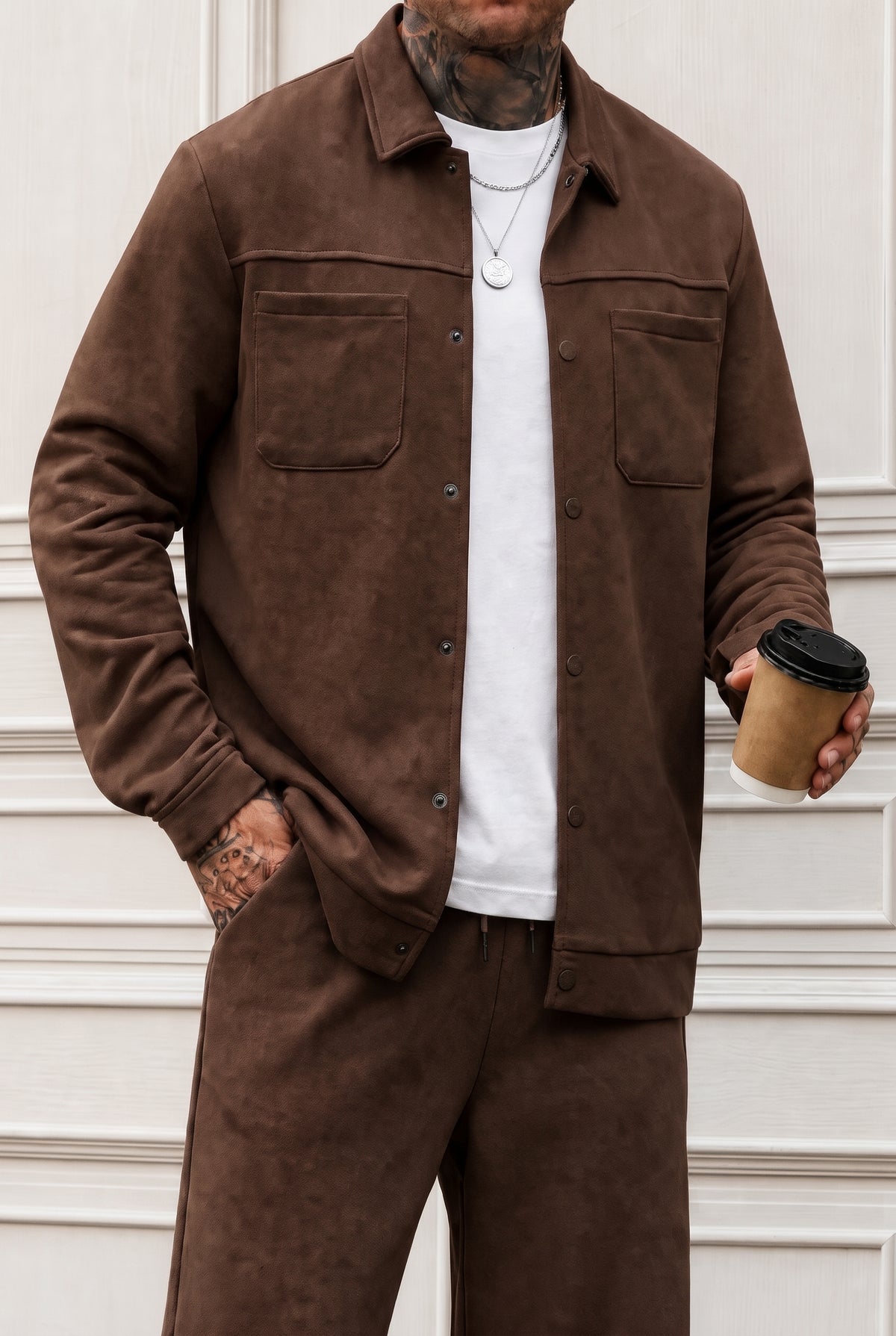 ButtonDown Hoodie - Chocolate-brown