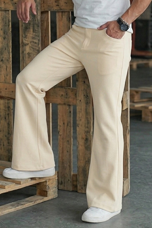 Wide Leg Bootcut Spandexdry Pants - Cream