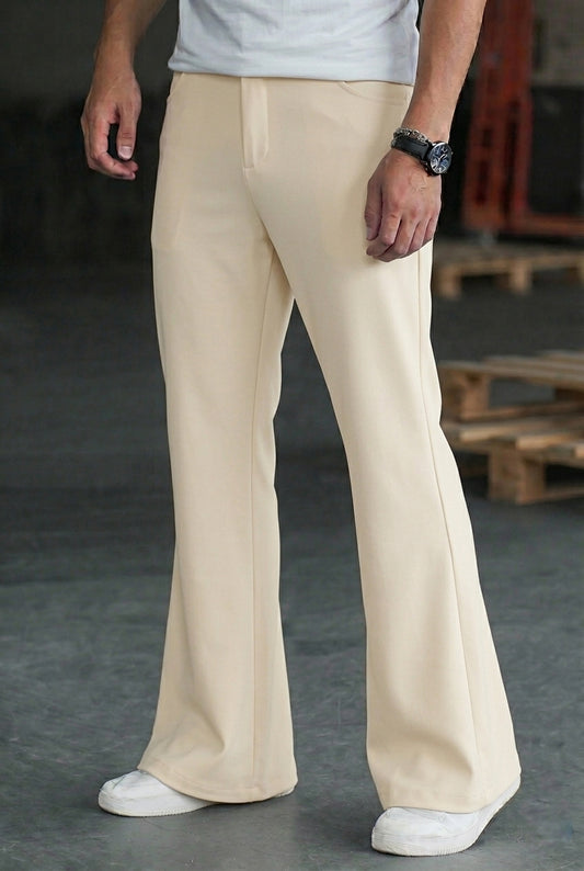 Wide Leg Bootcut Spandexdry Pants - Cream
