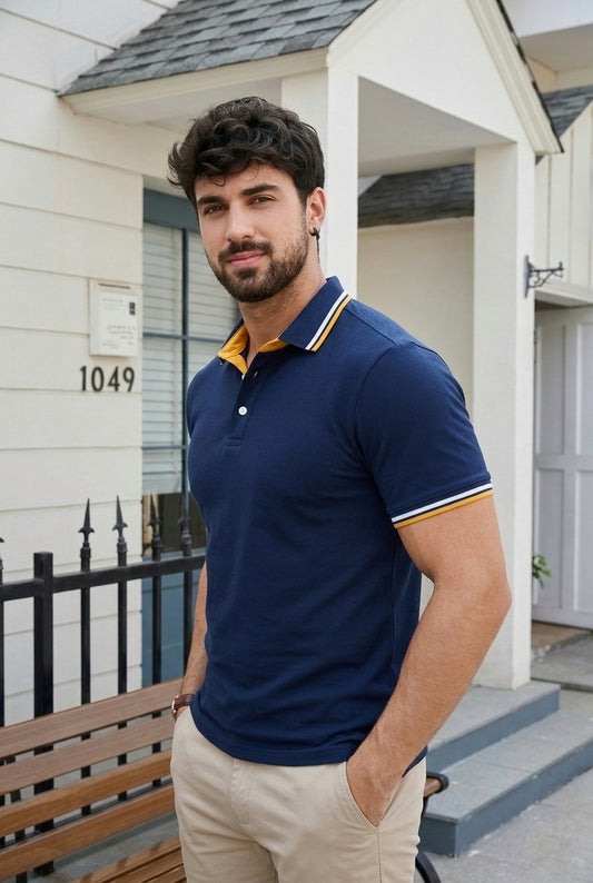 Vertex cotton Polo - Navy