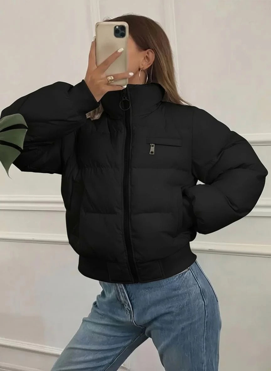 NewYork Style Puffer Jacket -Black