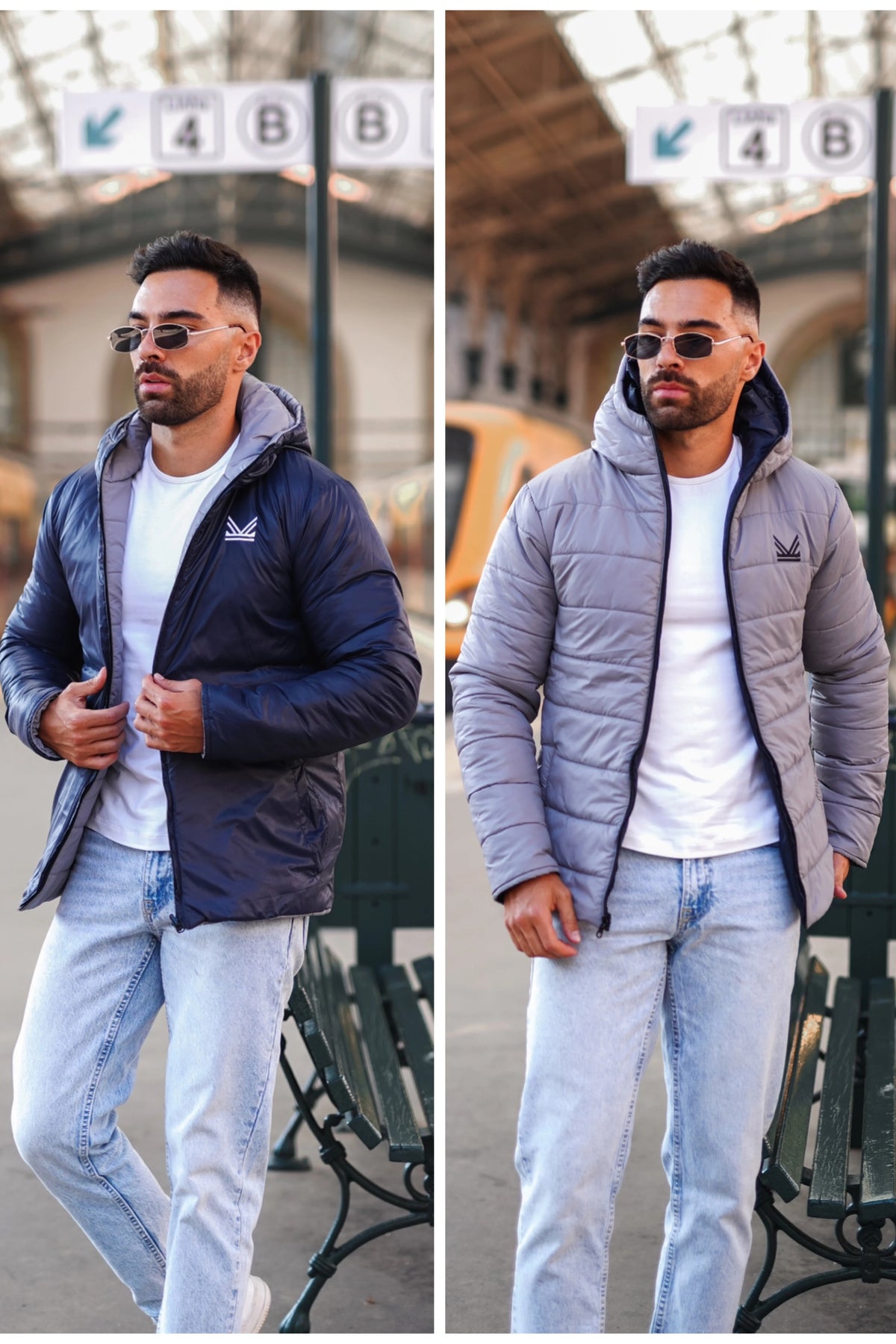 Station Reversible jacket - Navy / Grey