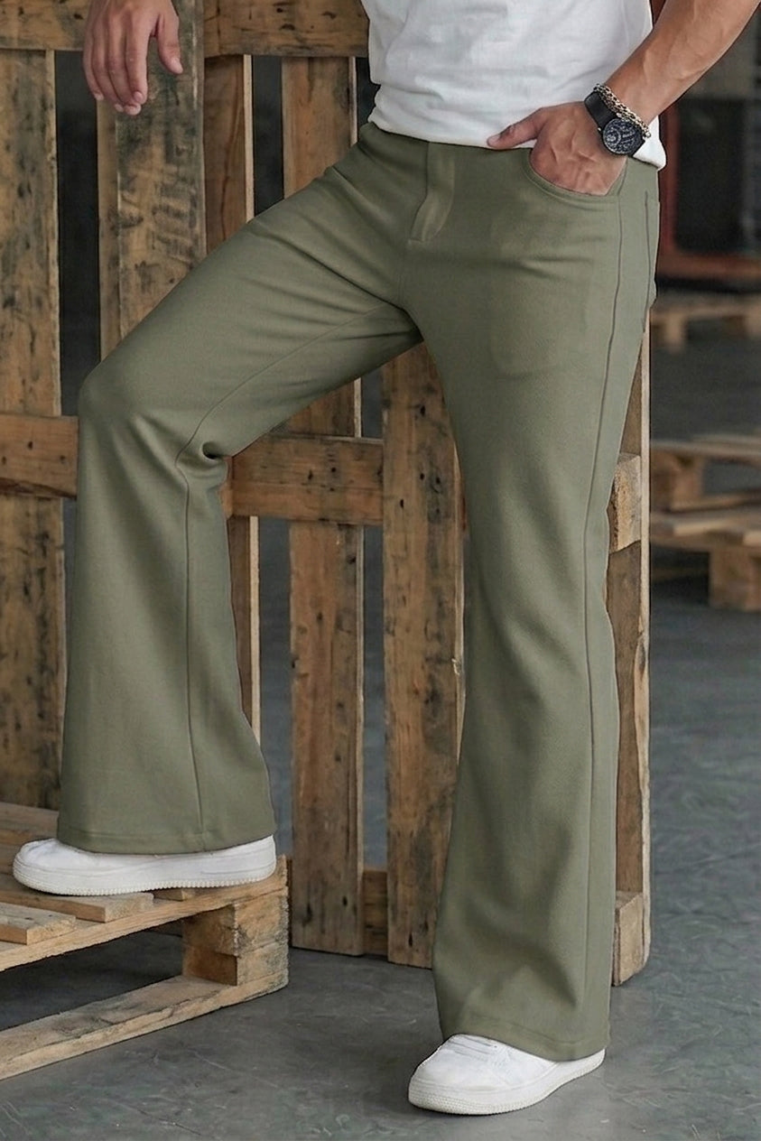 Wide Leg Bootcut Spandexdry Pants - Olive