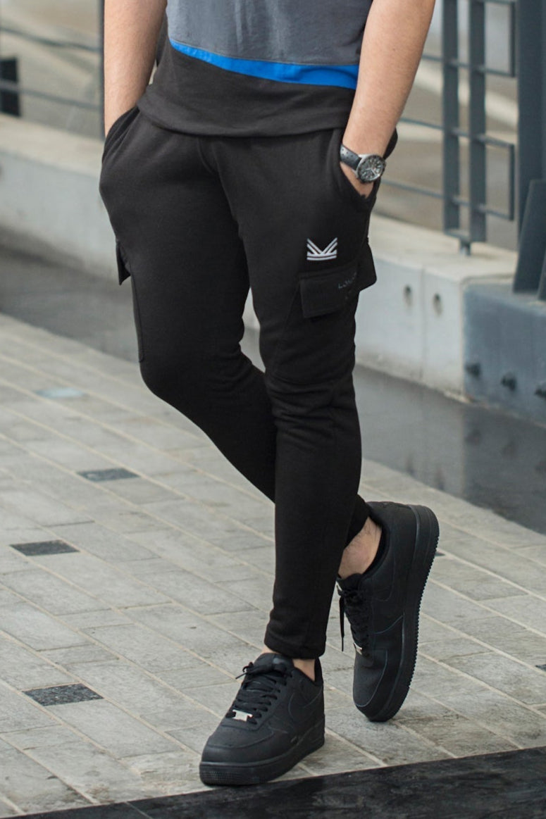 Paris Cotton Terry Trouser - Black/Grey