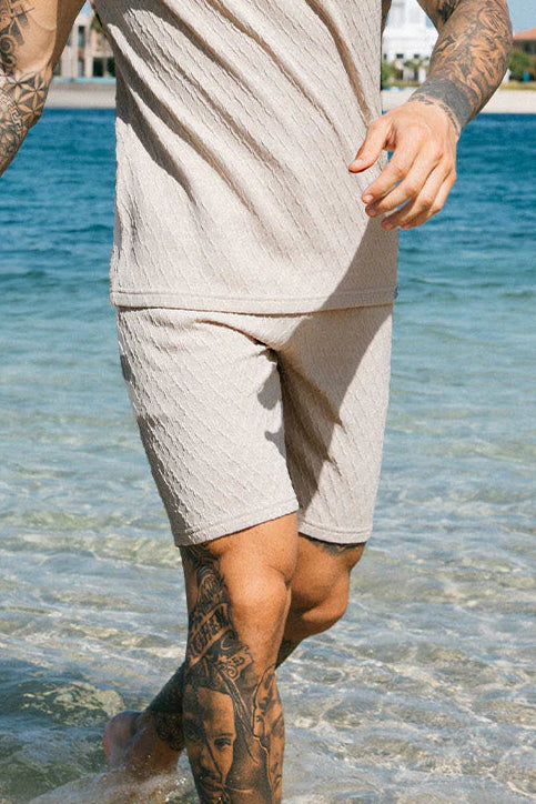 Cabo Textured Shorts-Cream