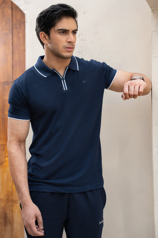Accent Cotton Polo Navy