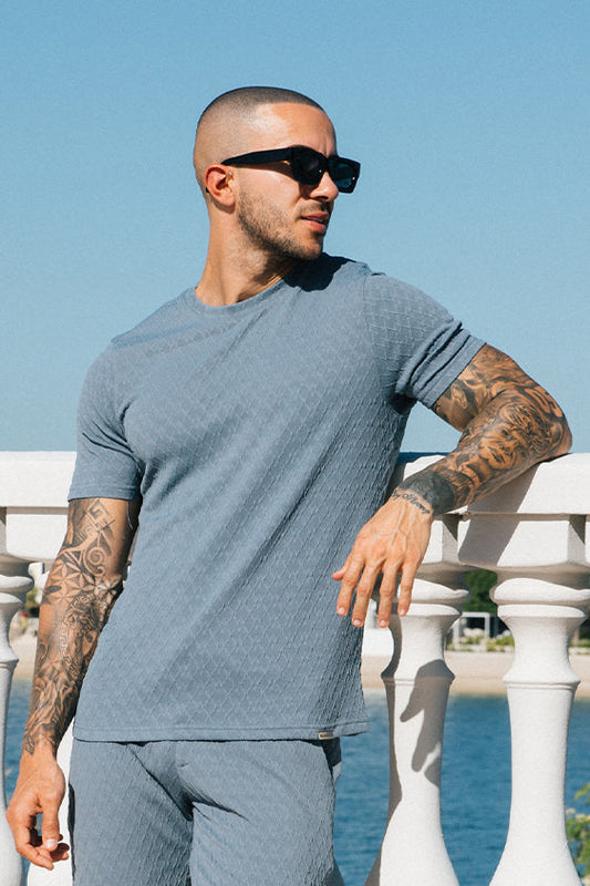 Cabo Textured T-Shirts - Ash Green