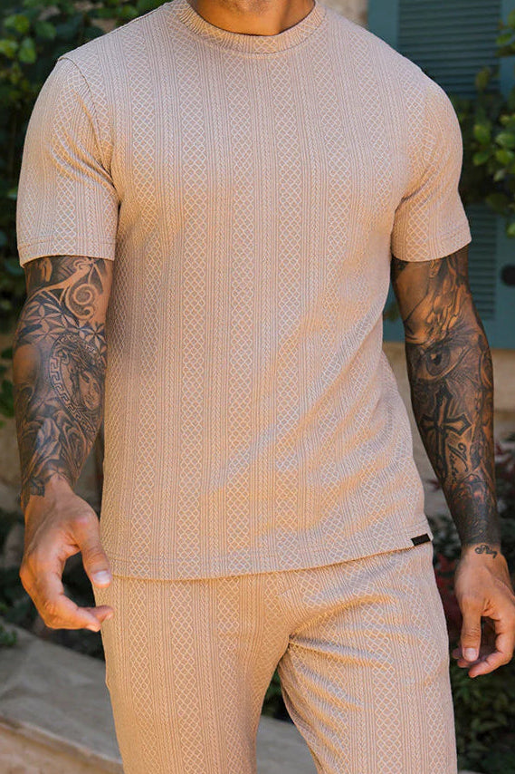 Cabo Snake Textured Tee - Cream