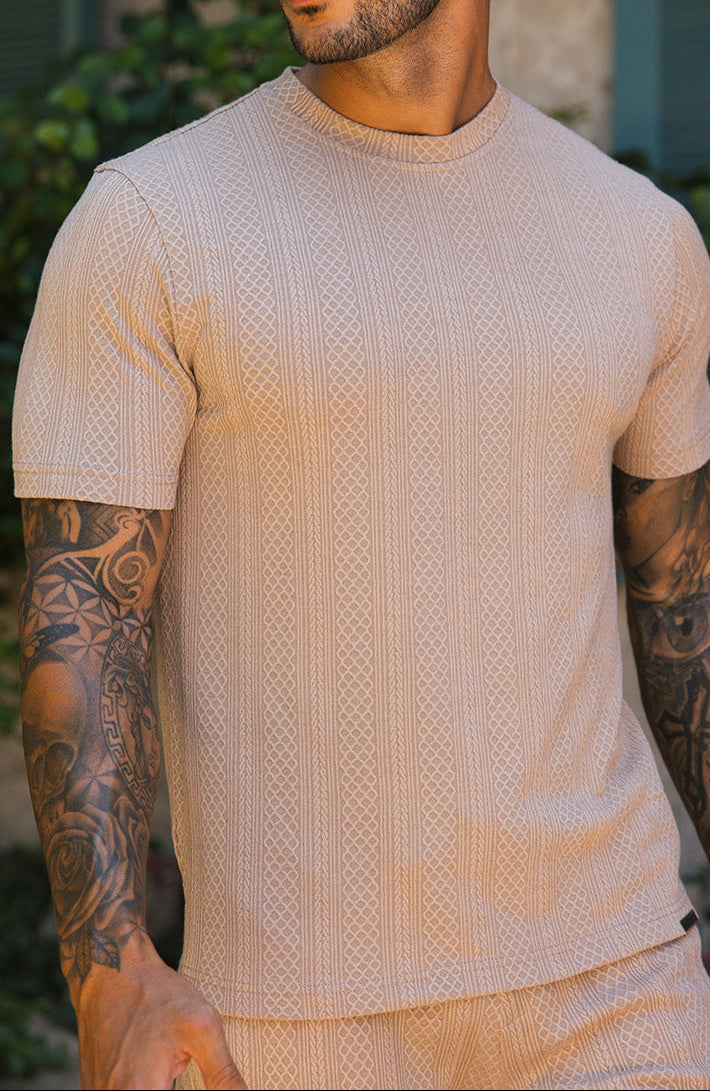 Cabo Snake Textured Tee - Cream