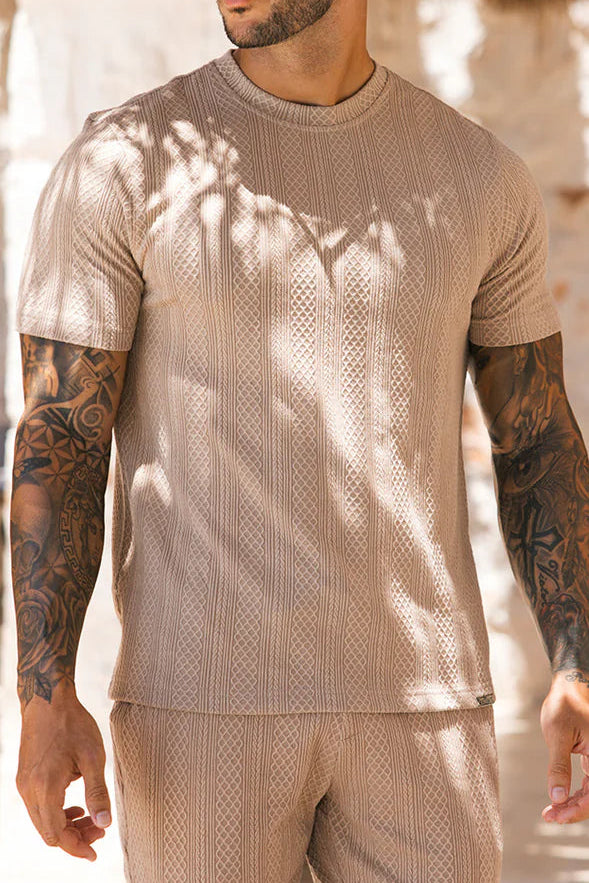 Cabo Snake Textured Tee - Cream