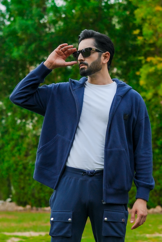 51 Lethal Dropshoulder Imported Polar Cotton Hoodie - Navy