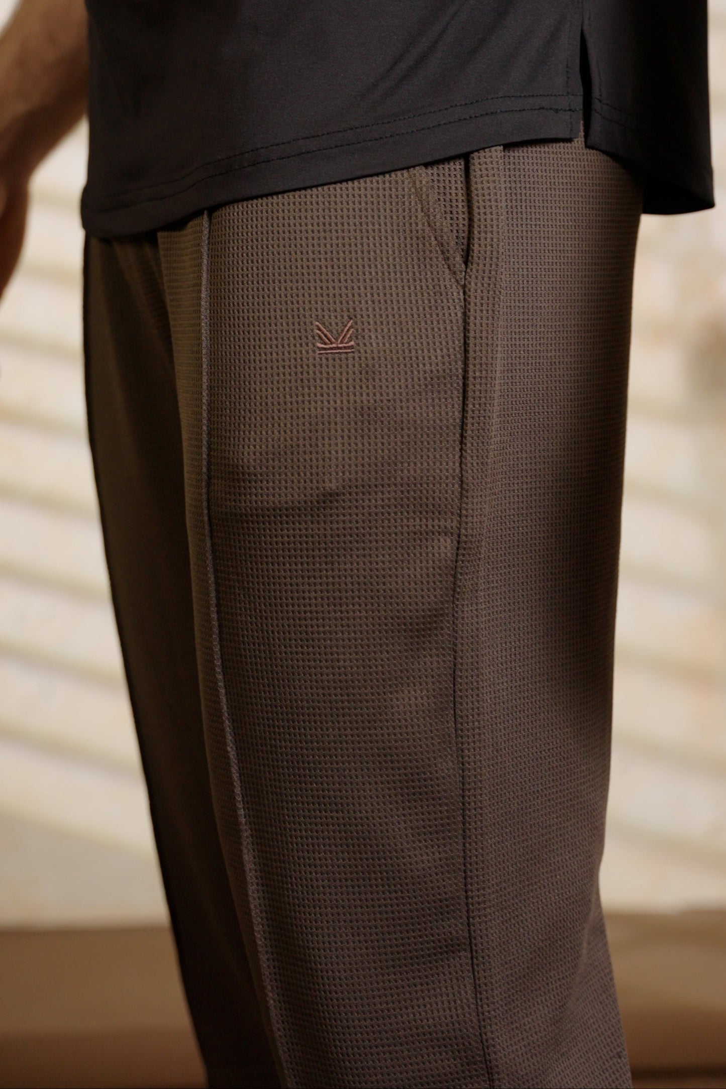 Waffle Crease Pant Trouser - Choclate