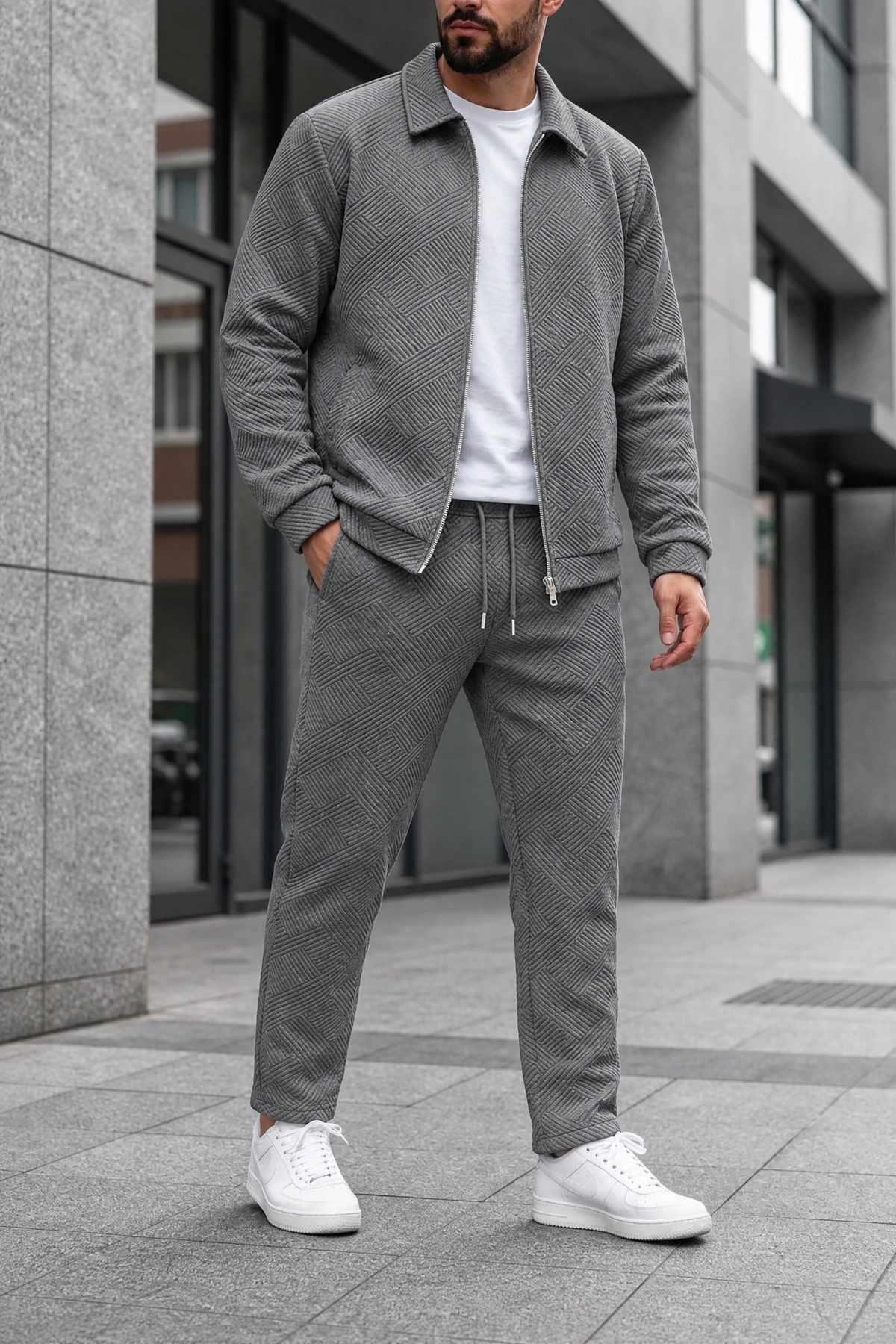 Jaquard Cedro Tracksuit - Grey