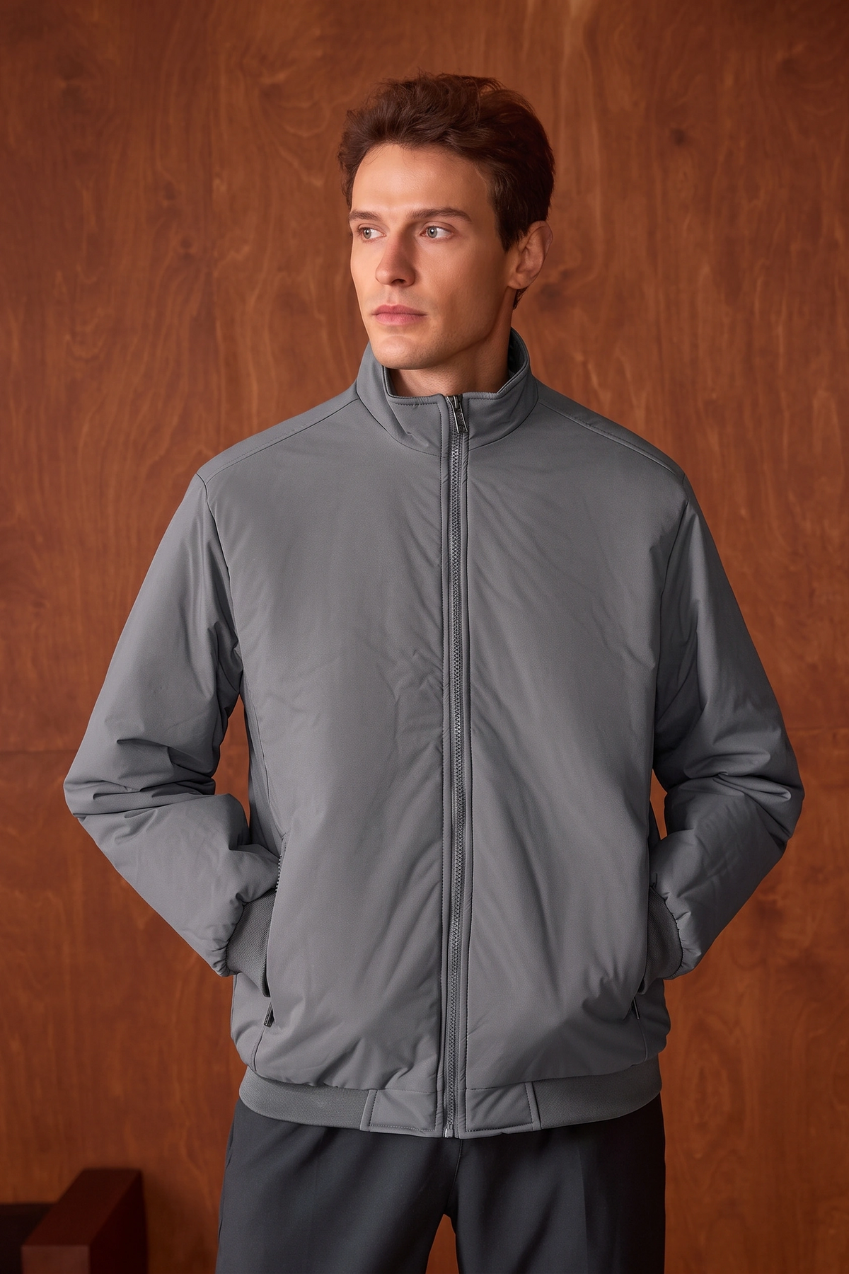 JS-29 Grey memory jacket with inside quilting