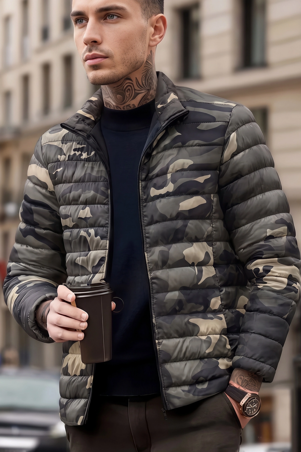 Army Camo Puffer Jacket